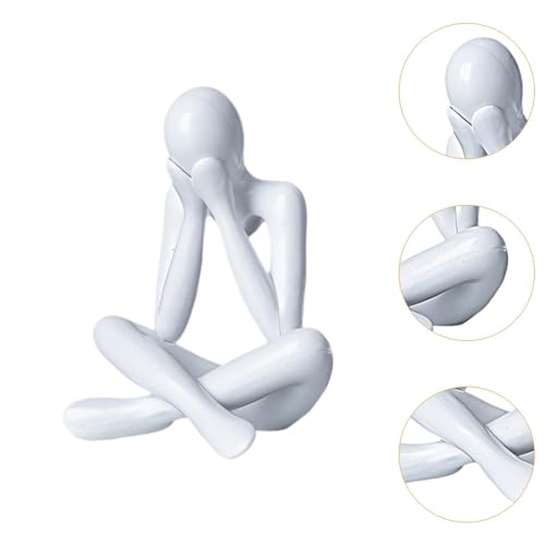 Contemporary Abstract Sculpture for Display, White - color: White