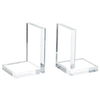 MyGift L-Shaped Decorative Bookends, Transparent Heavy Duty Non-Skid Book Ends Stopper for Shelves Home Office School, 1 Pair, Premium Hotel Style Clear Thick Acrylic