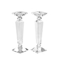 Crystal Candle Holders Set of 2,Crystal Taper/Pillar Candlestick Holders,Ultra Elegant & Modern Centerpiece Home Décor,Wedding(12inch Tall) - size: 12"