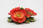 Fine Porcelain Poppy Flowers Figurine, 6" L