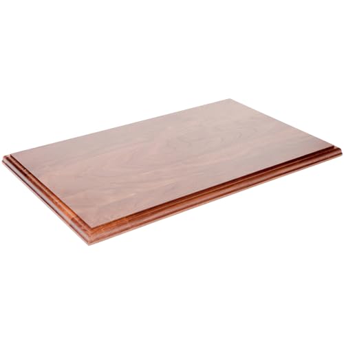 Plymor Solid Walnut Rectangular Wood Display Base with Ogee Edge, 20.75" W x 12.625" D x 0.75" H - size: 20" x 12" x 0.75"