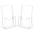 HIIMIEI 2 Pack 4 inch Wide Acrylic Brochure Holders for Pamphlets, Cards, Brochures, Magazines, Literature, Pamphlets Display Stand for Countertop - size: 4''x 6''