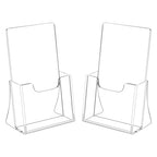 HIIMIEI 2 Pack 4 inch Wide Acrylic Brochure Holders for Pamphlets, Cards, Brochures, Magazines, Literature, Pamphlets Display Stand for Countertop - size: 4''x 6''