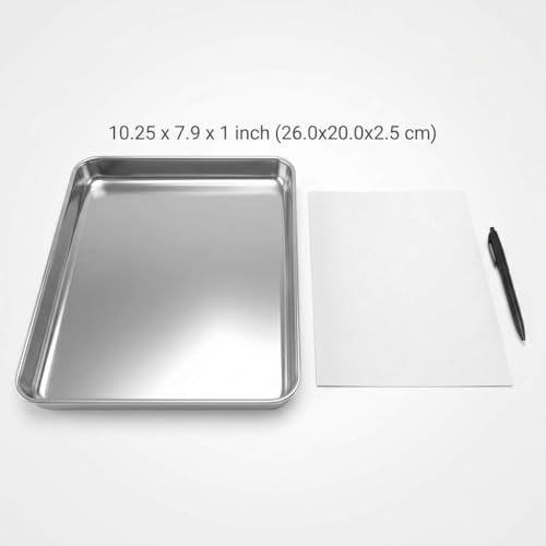 QWORK QWORK Stainless Steel Instrument Tray, Utility Tray Tool Organizer Trays for Lab Instruments, 10 1/4 x 7 7/8 x 1 5/16 inch, 1 Pack - color: 1 Pack, size: 10 1/4" x 7 7/8" x 1"