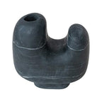 Bloomingville Marble Organic Shaped Footed Vase, Black - size: 7"L x 8"H