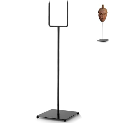 RattanView Mask Display Stand Holder for African and Tribal Mask Artifacts Statues Sculpture Figurine for Displays, Shows and Art Exhibits(4.72 x 4.72 x 16.5 Inch) - size: 4.72 x 4.72 x 16.54 Inch