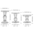 6-Piece Set of Glass Candlestick, Crystal Candlestick Holder Holder and Conical Candle, Christmas Candle Holder Decoration, Family Living Room Wedding Candle Holder (Clear 2sets) - color: Clear 2sets