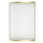 Faux Leather Rectangular Tray, Snow White, 15"W x 11"L x 2"H - color: Snow White
