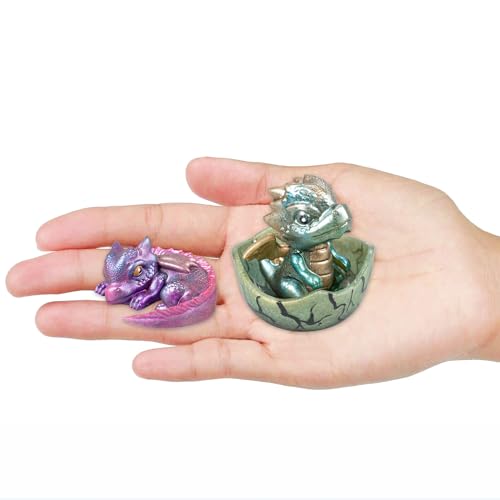 Baby Dragon Asleep and Hatchling in Egg Resin Silicone Molds Miniature Figurines Craft Set