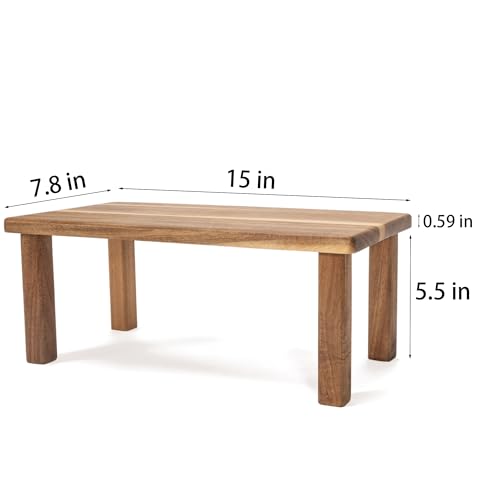 Acacia Wooden Desktop Organizer Shelf Kitchen Cabinet and Counter Riser Display Shelf for Top of Desk Home Office Bathroom Coffee Table Display Stand