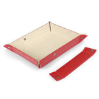 Londo Leather Tray Organizer - Practical Lightweight Water Resistant Computer Table Desk Storage Box for Wallets, Watches, Keys, Coins, Cell Phones and Office Equipment - color: Red