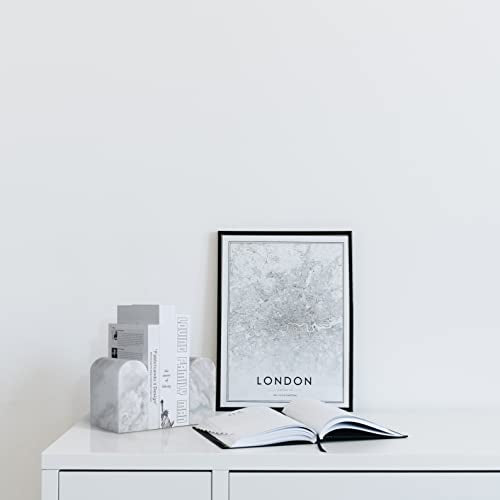 Koville African Natural Marble Bookends for Shelves, Non-Slip Book Ends, 13LBS Ultra Heavy Duty Marble Book Holder Organizer, Apartment Decor for Movies/CD/Video Games(Namib Fantasy) - color: White Marble-namib Fantasy, size: 13lb