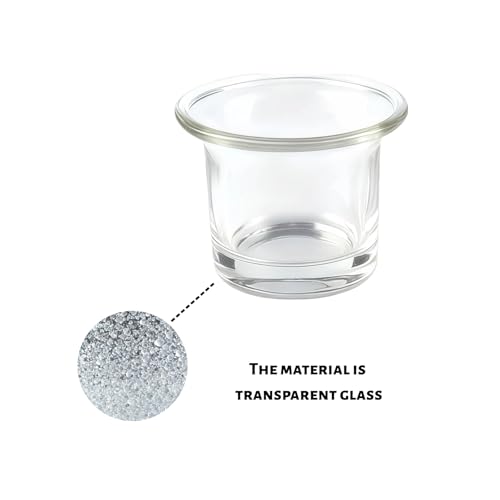 6 Pcs Clear Chunky Glass Lip Votive Candle Holders Tealight Votive Cups for Wedding Proposal, Spa Aromatherapy, Meditation, Table Decorations Clear Cups