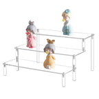 BYCY Acrylic 3-Tier Riser Display Shelf for Figurines, Desserts Holder, Collections Organizer and Cosmetic Items Shelf (3tier-Clear) - color: 3tier-clear