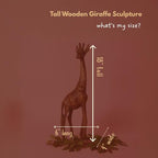 Giraffe Sculptures for Home Decor, Wooden Figurine, 18 Inch Tall - size: Giraffe