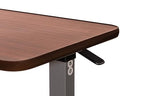 Vaunn Medical Pneumatic Adjustable Overbed Bedside Table With Wheels (Hospital and Home Use) - color: Walnut Brown