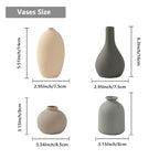 Ceramic Vase Set of 4 Small Vases Home Decor Modern Rustic Farmhouse Pottery Decorative Flower Vases for Pampas Grass Dried Fresh Flowers, Living Room, Bedroom, Table Centerpiece, Mantel, Shelf