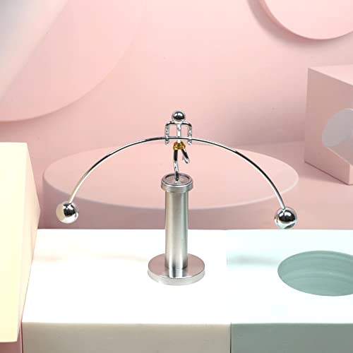 Sunnytech Steel Balance Physics Toy Weightlifter Kinetic Art Balance Toy Balancing Decompressive Science Home Office Toy for Desk Decor WJ020 - style: WJ020