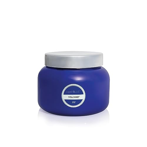 Capri Blue Volcano Scented Candles - Luxury Three Wick Candles for Home Scented with Tropical Fruit & Sugared Citrus - Soy Wax Blend - Large Blue Color (28 oz) - color: Blue, size: 28 oz