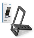Aoviho Phone Stand for Desk, Ultra-Thin Foldable Aluminum Phone Holder, Portable Travel & Office Cell Phone Stand Compatible with iPhone 17 16 15 14 13 12 Pro Max, Fits 3.7"-7" Devices, Black - color: Black