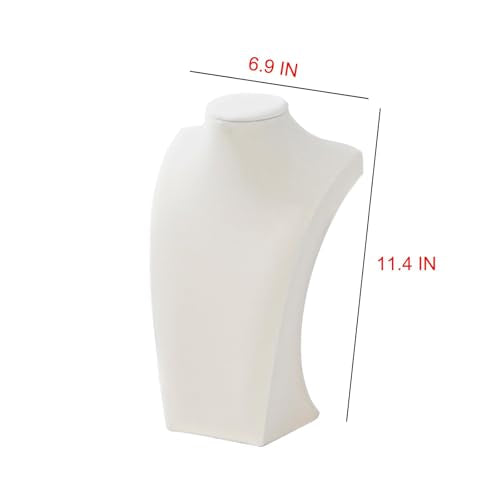 3Pcs Necklace Bust Stand for Selling, Beige Velvet Necklace Display Holder, Jewelry Necklace Organizer Rack for Shop Store Exhibition Show (11"Height) - color: Beige Velvet, size: 11" Height (3pc)