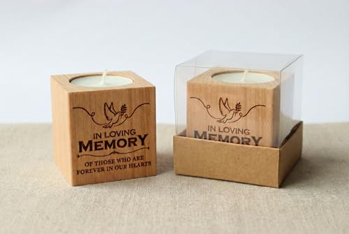 10 Pcs Wooden Memorial Candle Holder – in Loving Memory Gift, Sympathy Gift for Loss of a Loved One, Remembrance and Bereavement Gift, Celebration of Life Decor (Bird)