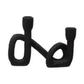 Bloomingville Decorative Resin Double Taper Candle Holder, Black - color: Black