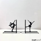 Ballet Girl Metal Bookends, Book Ends for Shelves, Office Desk, Cookbook Stand, CD Holder, Magazine Holder for Office Organization, Housewarming Gifts New Home - color: Ballet Design 02