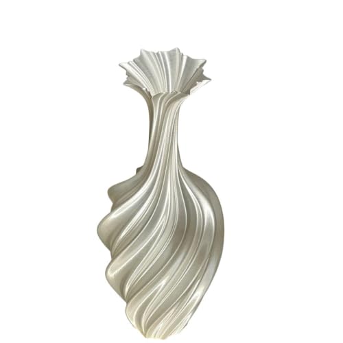 Twisted Abstract Ceramic Vase, Modern Nordic Minimalist Light Luxury Home Decor, Artistic Floor Vase & Flower Centerpiece, 9.84 Inch (White) - color: White