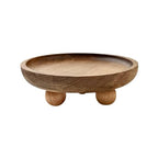 Vaveren Small Wooden Riser Wooden Pedestal for Display Tray Display Riser for Entry Table Farmhouse Kitchen Tabletop Centerpieces , Round 12.9x4cm - color: Round 12.9x4cm