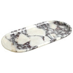 Natural Marble Tray, Coffee Table, Food, Fruit, Paper Cup, Cake Display, Coffee bar, Family Gatherings, Seasonal Holiday Decoration Tray(Viola-oval-11 x5 x0.7) - color: Viola-oval-11"x5"x0.7"