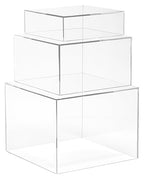 Red Co. Set of 3 Crystal Clear Acrylic Cube Display Nesting Risers with Hollow Bottoms, Transparent - color: Clear, size: 6",7",8" - 1 pack