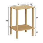 TUTOTAK End Table, Side Table, Nightstand, 2-Tier Storage Shelf, Sofa Side Table for Small Space, Living Room, Bed Room Natural TB01BN034 - color: Natural