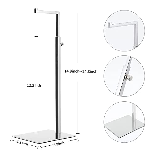 2 Pack Handbag Display Stands, Silver Purse Holder Display Stands, Adjustable Height Stainless Steel Hanger Rack for Retail Closet Vendors Display Luxury Bag Handbags Jewelry (RCS 50% Recycled Post-consumer Metal) - color: Silver