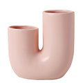 Nordic Ceramic Vase Modern Abstract Art Geometric Flower Plant Holder Decor - size: Pink U water pipe