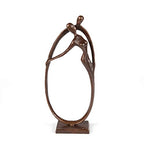 Danya B. Circle of Love Bronze Sculpture - Contemporary Home Decor Modern and Elegant Couple Embrace Eternal for Wedding, Anniversary, Birthday or Gift