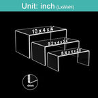 6PCS Acrylic Display Risers, 3 Sizes Clear Product Stand, Jewelry Display Riser Shelf Showcase Fixtures For Collectibles Display, Toy Figure Display
