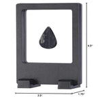 3D Floating Frame Flexible Single Medallion Medal Challenge Coin Poker Chip Guitar Piick Display Case Stand Holder Magic Suspension Box Black-Square Shape