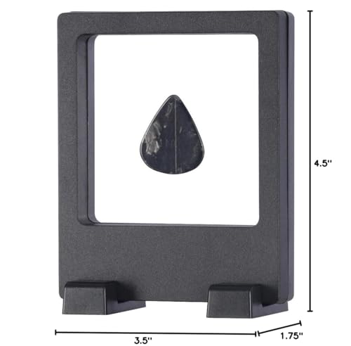 3D Floating Frame Flexible Single Medallion Medal Challenge Coin Poker Chip Guitar Piick Display Case Stand Holder Magic Suspension Box Black-Square Shape