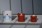Handcrafted Tealight Candle Holder Designed as a Melting Candle; Handmade Tea Light Candle Holder; Bathroom, Living Room Mantel, Entryway, Buffet and Dining Table Decoration Red - color: Red