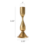 Creative Co-Op Round Hand-Forged Metal Taper Holder, Antique Brass Finish - size: 2-1/4" Round x 6-1/2"H