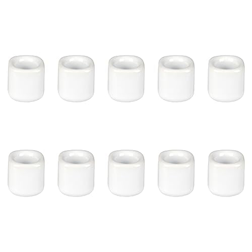 Mega Candles 10 pcs White 1/2 Inch Diameter Ceramic Chime Ritual Spell Candle Holders, Great for Casting Chimes, Meditation, Rituals, Spells, Vigil, Witchcraft, Wiccan Supplies - color: White, size: 10 Pieces