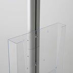 M&T Displays Free Standing Aluminum Display Stand Single Sided Document Brochure Sign Holder Front Loading Portrait Landscape Silver Snap Frame 1x(11x17) and Clear Acrylic Pocket 1x(8.5x11) Inch - color: Silver