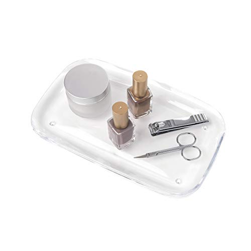 Umbra Droplet Tray Jewelry Display/Holder, Bathroom Accessory/Amenity Holder – Clear Acrylic, Looks Like Glass - size: 9.8" x 5.9" x 0.8"