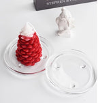 Glass Candle Holder 2 Pack 5 Inch Clear Beautiful Transparent Round Candle Plate (2pack 5inch) - size: 2pack 5inch