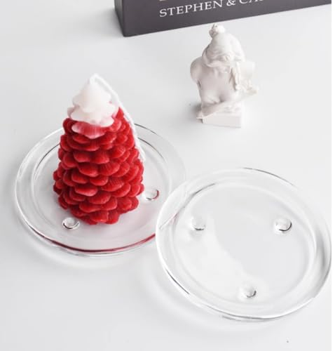 Glass Candle Holder Clear Beautiful Transparent Round Candle Plate (12pack 3inch) - size: 12pack 3inch
