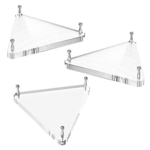 Acrylic Ball Holder 3-Pack, Small Size for Baseball, Softball & Golf Ball; Medium & Large Size for Basketball, Soccer, Volleyball; Horizontal Size for Rugby and Football - style: Triangle Silver - 4.1 x 3.6 inch