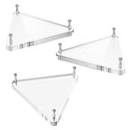 Acrylic Ball Holder 3-Pack, Small Size for Baseball, Softball & Golf Ball; Medium & Large Size for Basketball, Soccer, Volleyball; Horizontal Size for Rugby and Football - style: Triangle Silver - 4.1 x 3.6 inch