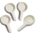 4Pcs Ceramic Candle Spoon Tray Holder Tealight Wax Warmer Little Candle Spoon Replacement Fragrance Aromatherapy Furnace Accessories, White