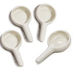 4Pcs Ceramic Candle Spoon Tray Holder Tealight Wax Warmer Little Candle Spoon Replacement Fragrance Aromatherapy Furnace Accessories, White